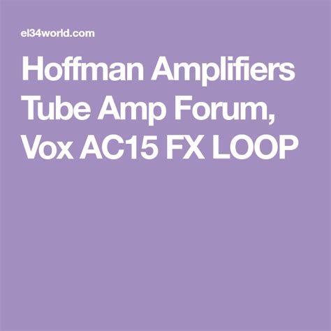AB763-1 Project Link. . Hoffman amp forum